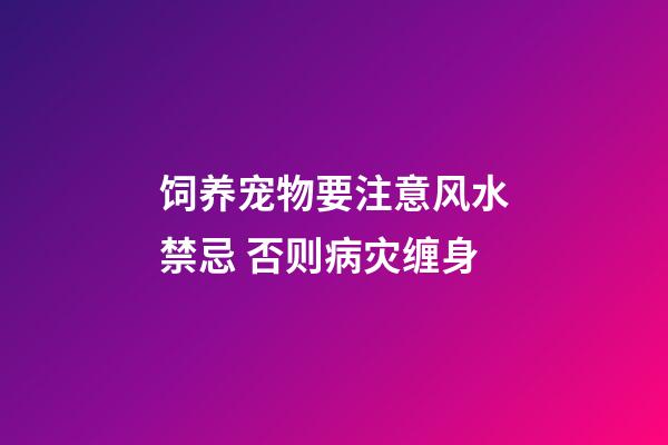 饲养宠物要注意风水禁忌 否则病灾缠身